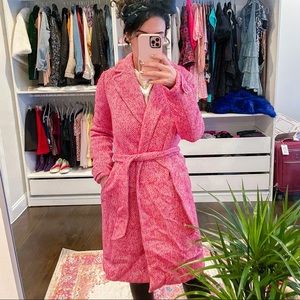 Pink print coat